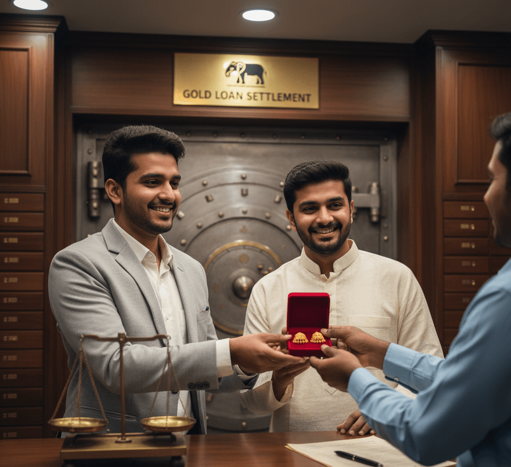 Hands holding gold jewelry